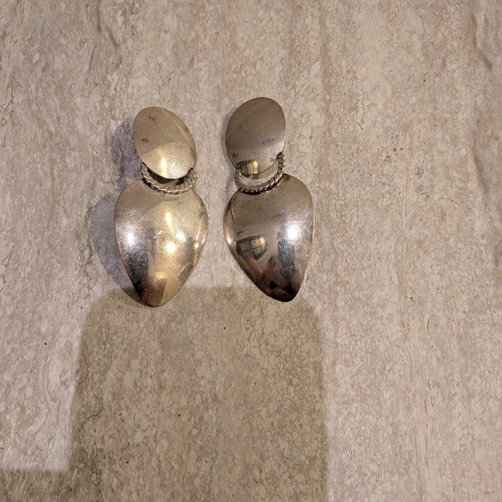 Sterling Silver Statement Womens Earrings Heavy 17g Signed FG 925